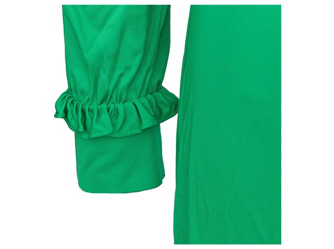 Prada Langarmkleid mit Rüschensaum Grün - Ansicht 11