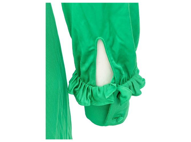 Prada Langarmkleid mit Rüschensaum Grün - Ansicht 12