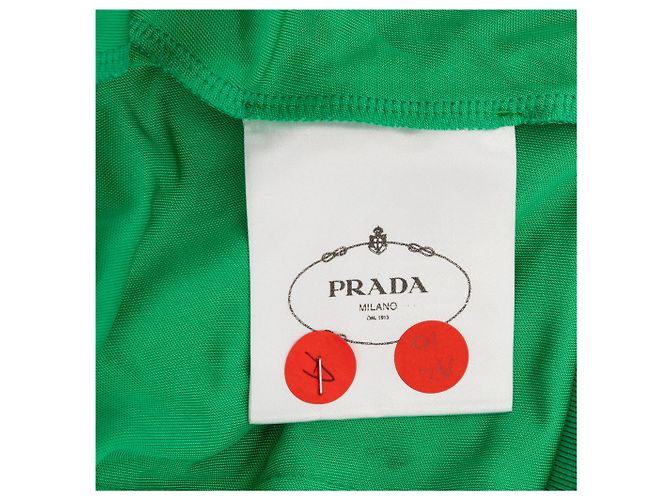 Prada Langarmkleid mit Rüschensaum Grün - Ansicht 15