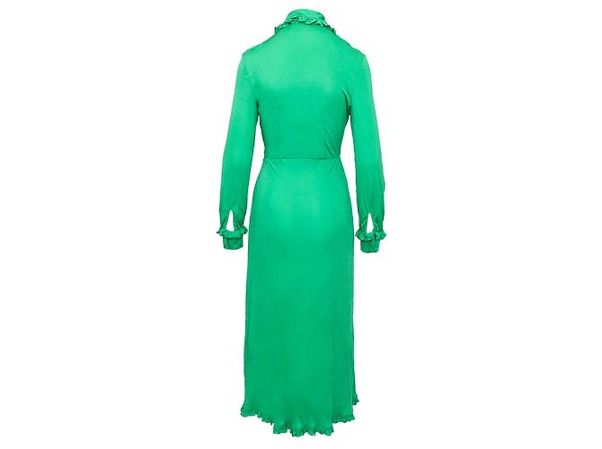 Prada Langarmkleid mit Rüschensaum Grün - Ansicht 5