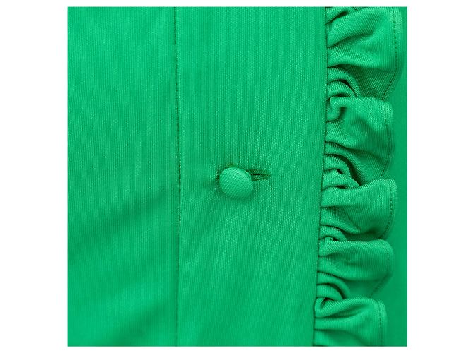 Prada Langarmkleid mit Rüschensaum Grün - Ansicht 8
