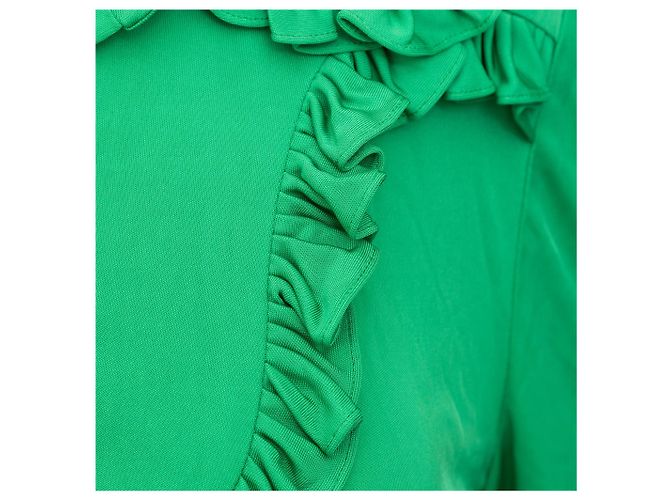 Prada Langarmkleid mit Rüschensaum Grün - Ansicht 9