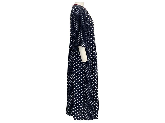 Abito Muveil blu navy / pois bianchi - vista 2