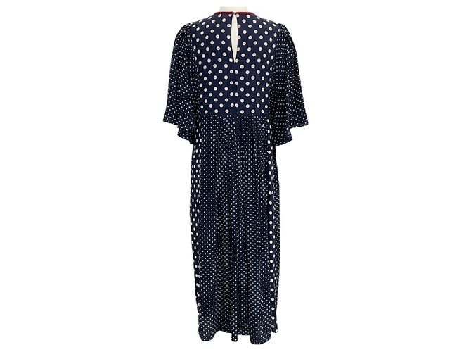 Abito Muveil blu navy / pois bianchi - vista 3