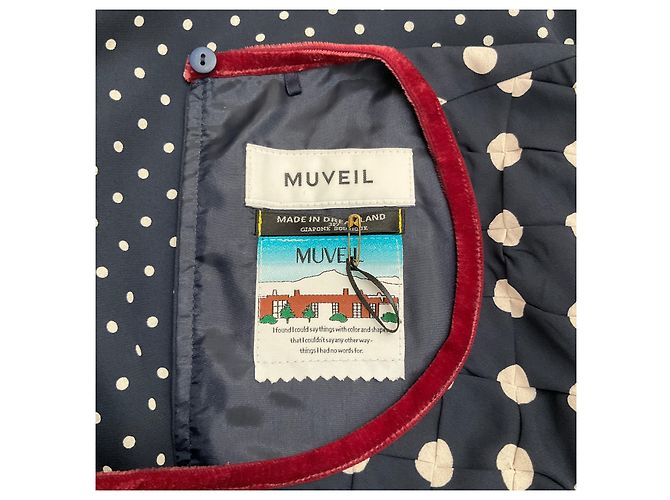 Abito Muveil blu navy / pois bianchi - vista 4