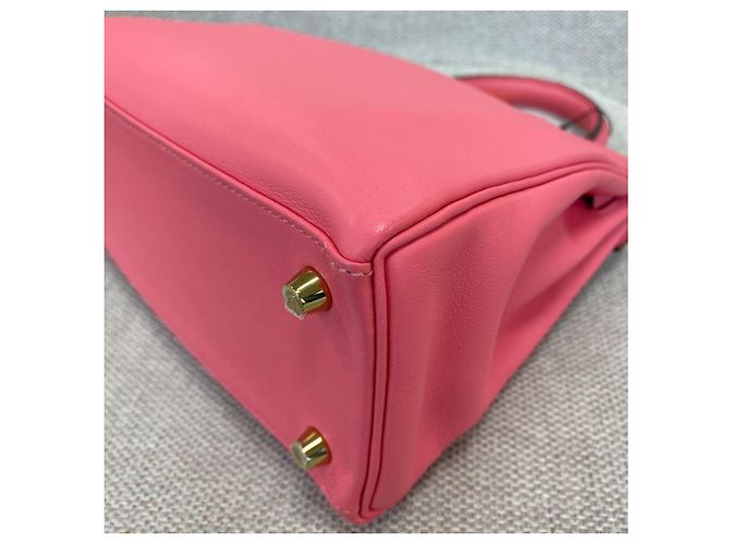 Bolsa Hermès Kelly 25 em couro Swift Rosa - vista 8