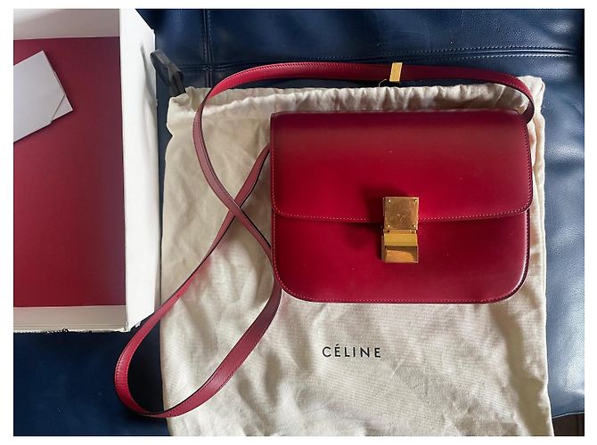 Classic Box Borsa a mano Céline Classic rossa in pelle Rosso - vista 2