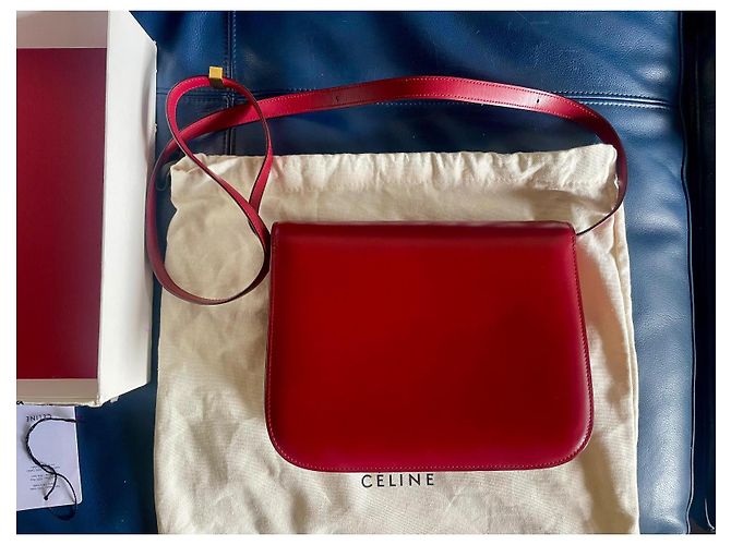 Classic Box Borsa a mano Céline Classic rossa in pelle Rosso - vista 3
