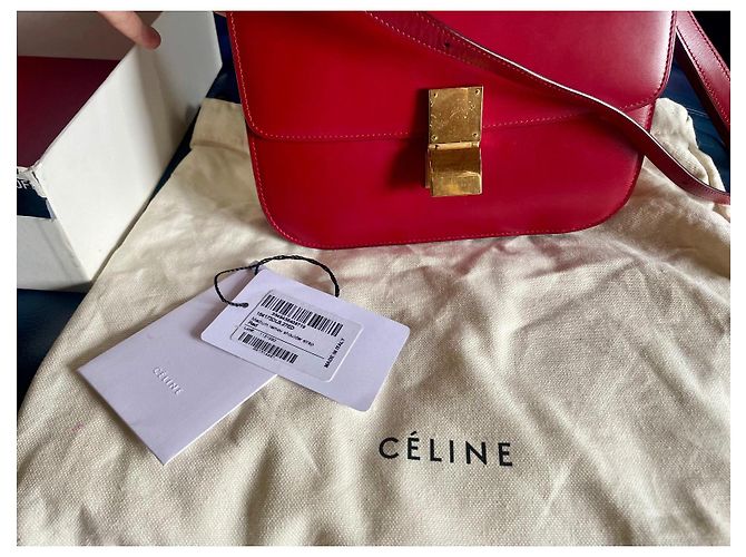Classic Box Borsa a mano Céline Classic rossa in pelle Rosso - vista 4