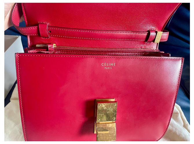 Classic Box Borsa a mano Céline Classic rossa in pelle Rosso - vista 5