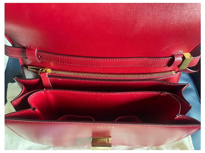 Classic Box Borsa a mano Céline Classic rossa in pelle Rosso - vista 8