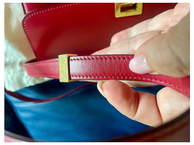 Classic Box Borsa a mano Céline Classic rossa in pelle Rosso - vista 9