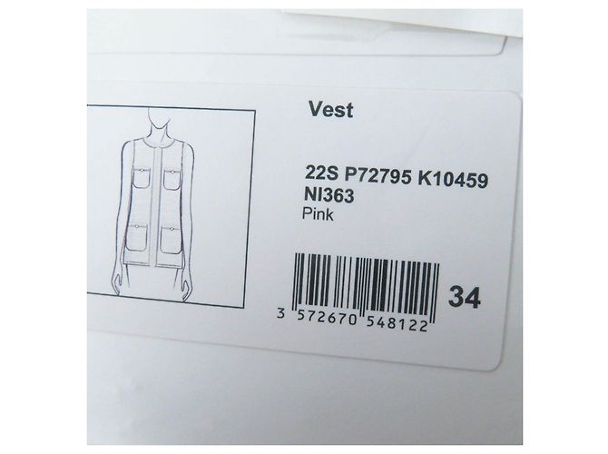Chanel Baumwoll-Polyamid langer Gilet 34 Pink - Ansicht 15