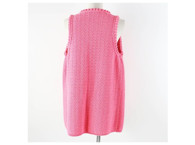 Chanel Baumwoll-Polyamid langer Gilet 34 Pink - Ansicht 4