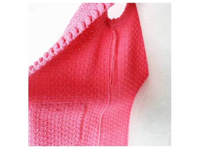 Chanel Baumwoll-Polyamid langer Gilet 34 Pink - Ansicht 5