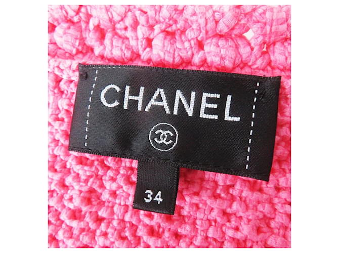Chanel Baumwoll-Polyamid langer Gilet 34 Pink - Ansicht 8