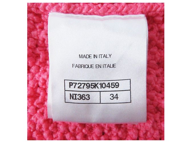 Chanel Baumwoll-Polyamid langer Gilet 34 Pink - Ansicht 9