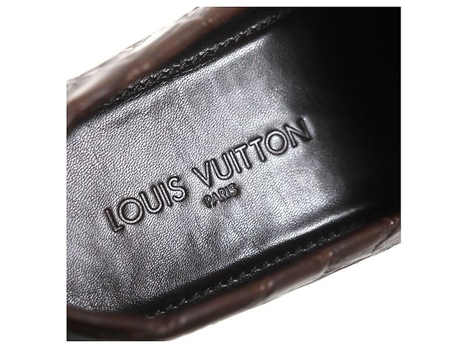 Mocassini in coccodrillo Louis Vuitton marrone scuro - vista 10