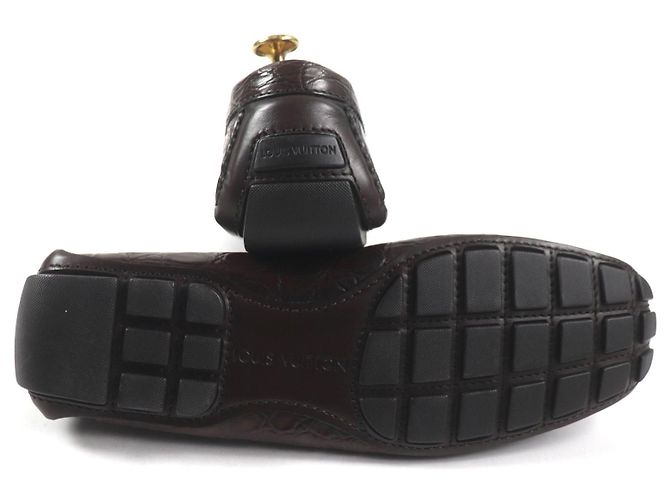 Mocassini in coccodrillo Louis Vuitton marrone scuro - vista 5