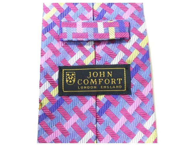 Autre Marque Cravatta in seta John Comfort Rosa - vista 6