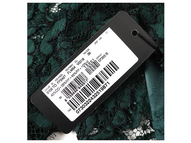 Dolce & Gabbana Spitzenkleid mit langen Ärmeln Grün - Ansicht 10