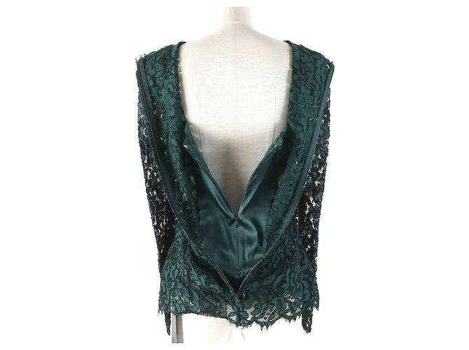 Dolce & Gabbana Spitzenkleid mit langen Ärmeln Grün - Ansicht 5