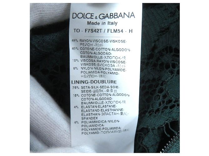 Dolce & Gabbana Spitzenkleid mit langen Ärmeln Grün - Ansicht 7