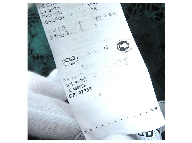 Dolce & Gabbana Spitzenkleid mit langen Ärmeln Grün - Ansicht 8
