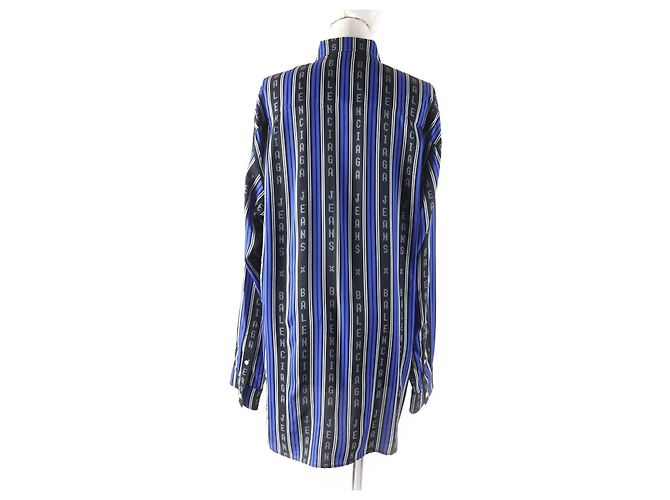 Camisa oversized con botones y logo de rayón de Balenciaga Multicolor - vista 3