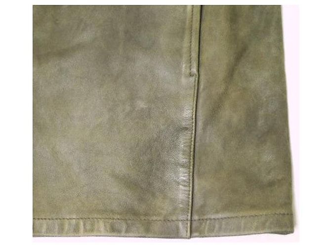 Ralph Lauren Camicia overshirt in pelle invecchiata a mano RRL Marrone Nero - vista 7