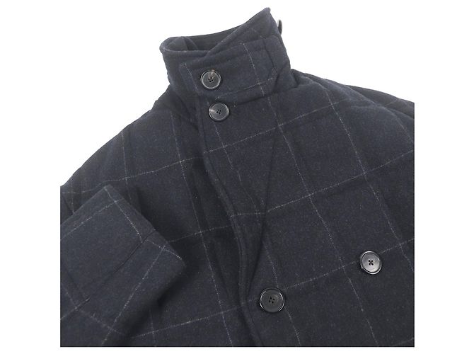 Hermès Abrigo de doble botonadura de cachemira HERMES Gris Gris antracita - vista 2