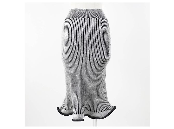 Louis Vuitton Trompetenrock Schwarz Grau M - Ansicht 4
