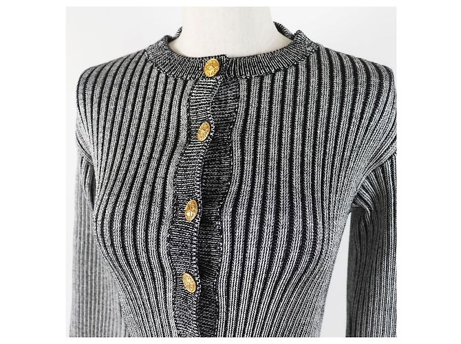 Cardigan a maniche a campana Louis Vuitton Nero M Grigio - vista 3