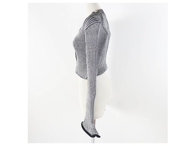 Cardigan a maniche a campana Louis Vuitton Nero M Grigio - vista 4