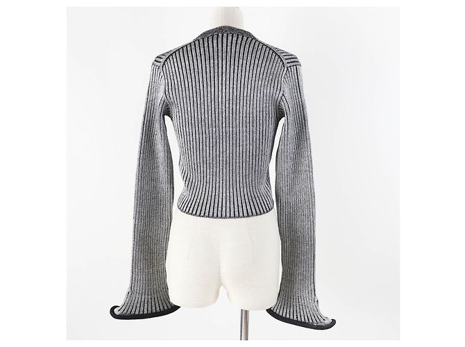 Cardigan a maniche a campana Louis Vuitton Nero M Grigio - vista 5
