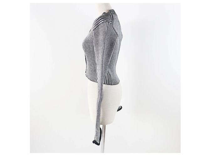 Cardigan a maniche a campana Louis Vuitton Nero M Grigio - vista 6