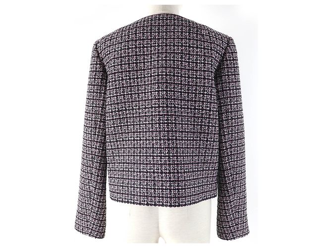 Chaqueta de tweed COACH Signature XS Negro Rosa Blanco - vista 3