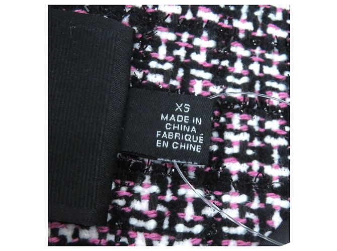 Chaqueta de tweed COACH Signature XS Negro Rosa Blanco - vista 8