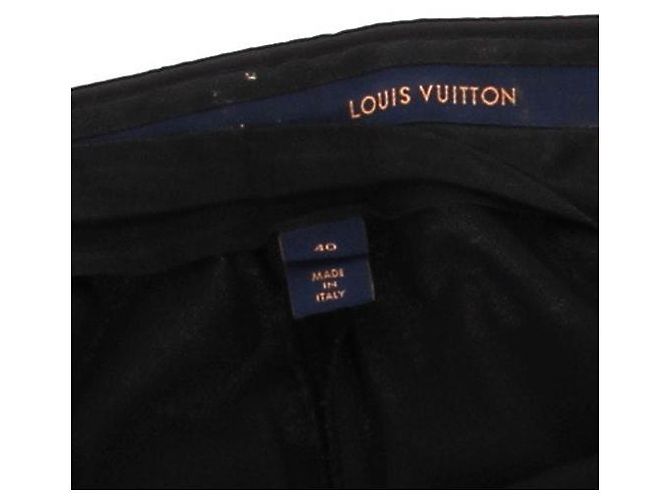 Louis Vuitton Calça preta de lã Preto - vista 7