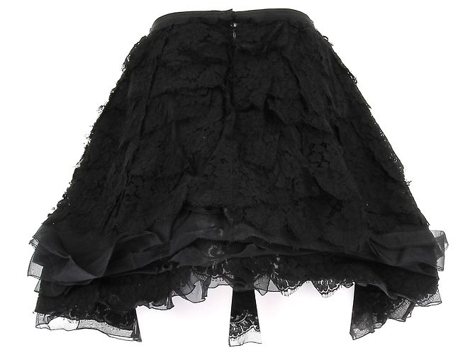 Louis Vuitton Falda negra de encaje Negro - vista 2