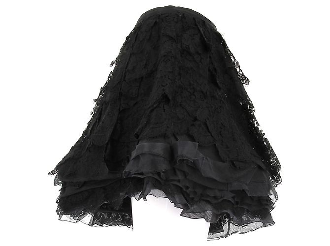 Louis Vuitton Falda negra de encaje Negro - vista 3