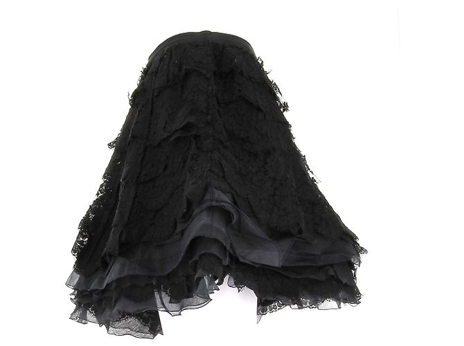 Louis Vuitton Falda negra de encaje Negro - vista 4