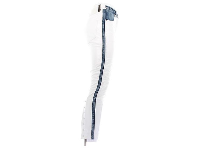 Louis Vuitton Jean de vinilo con panel de mezclilla Blanco - vista 3