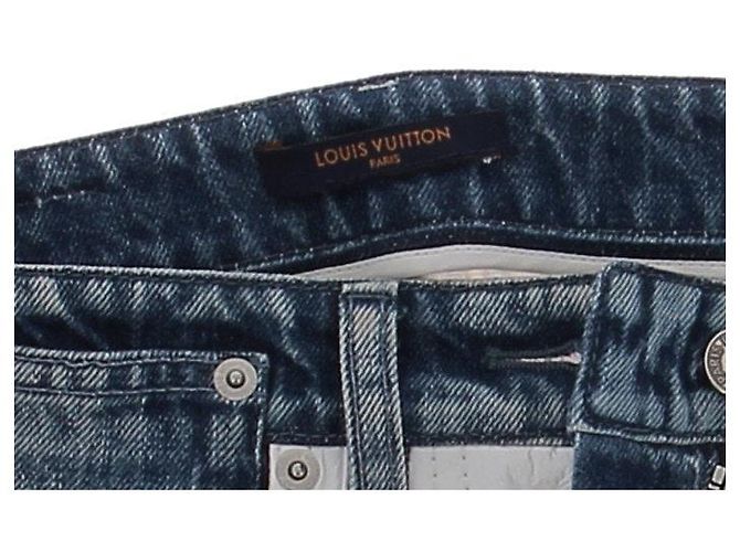 Louis Vuitton Jean de vinilo con panel de mezclilla Blanco - vista 5