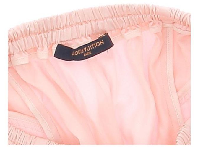 Louis Vuitton Short satinado rosa con flecos - vista 5