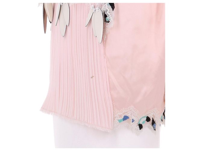 Louis Vuitton Short satinado rosa con flecos - vista 6