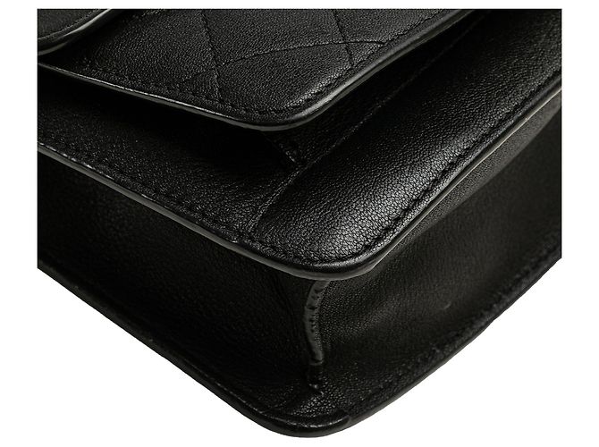 Chanel Nero Piccola Borsa in Pelle di Capra Trapuntata CC - vista 8