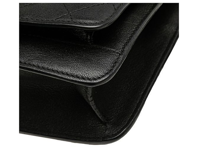 Chanel Nero Piccola Borsa in Pelle di Capra Trapuntata CC - vista 9