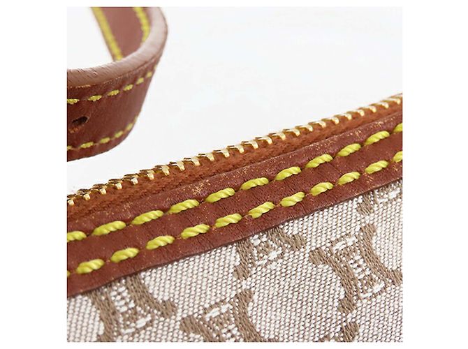 Céline Borsa a tracolla Celine in tela Macadam beige - vista 8