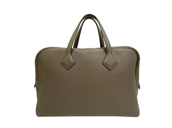 Hermès Borsa Hermes Victoria 40 grigia Marrone - vista 2